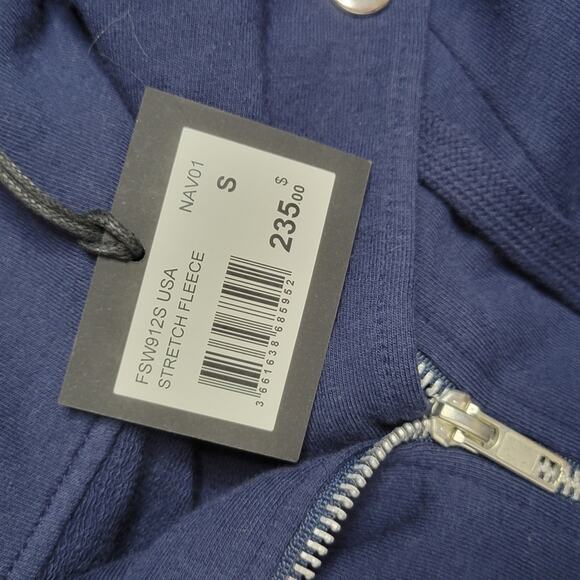 The Kooples Hooded Zip Up Biker Jacke Size Small in Navy Blue - Picture 3 of 11